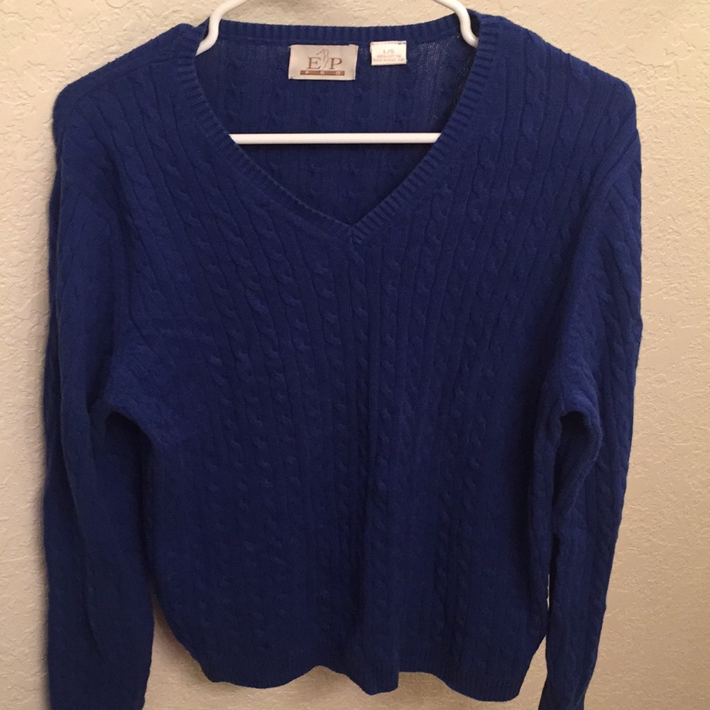 Vneck Corded Sweater